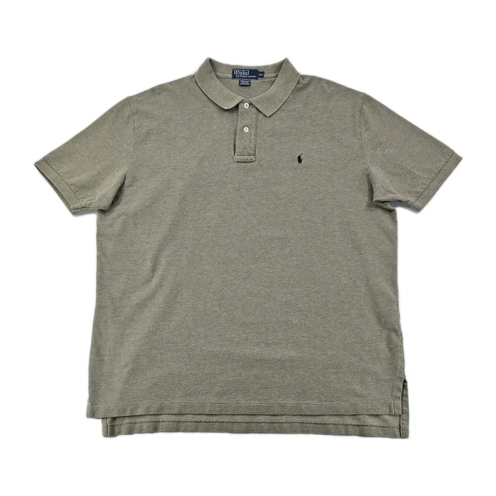Vintage Y2K Polo Ralph Lauren Blue Pony Men's XXLarge Green Brown Ribbed Shirt‎